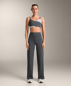 OYSHO Брюки прямого кроя Comfortlux с высокой посадкой, асфальтовый