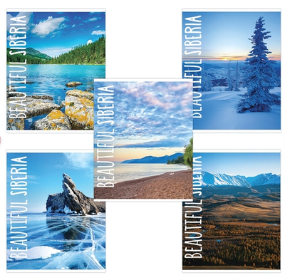 Тетрадь А5 48л. клетка "Природа" скоба, обложка картон, микс (BRAUBERG)