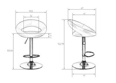 Стул барный DOBRIN MIRA, красный глянцевый