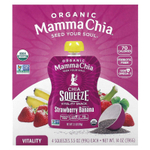 Mamma Chia, органический снек для жизненной силы от Chia Squeeze®, со вкусом клубники и банана, 4 пакетика по 99 г (3,5 унции)