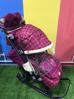Санки-коляска «Ника детям 7-4» вишнёвый в клетку (арт. НД7-4/3)