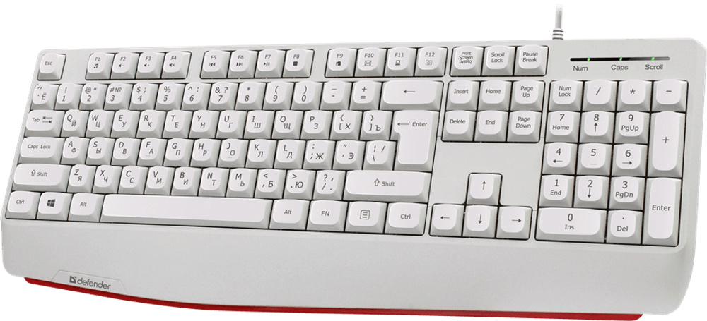 Клавиатура USB Defender Atom HB-546 белый