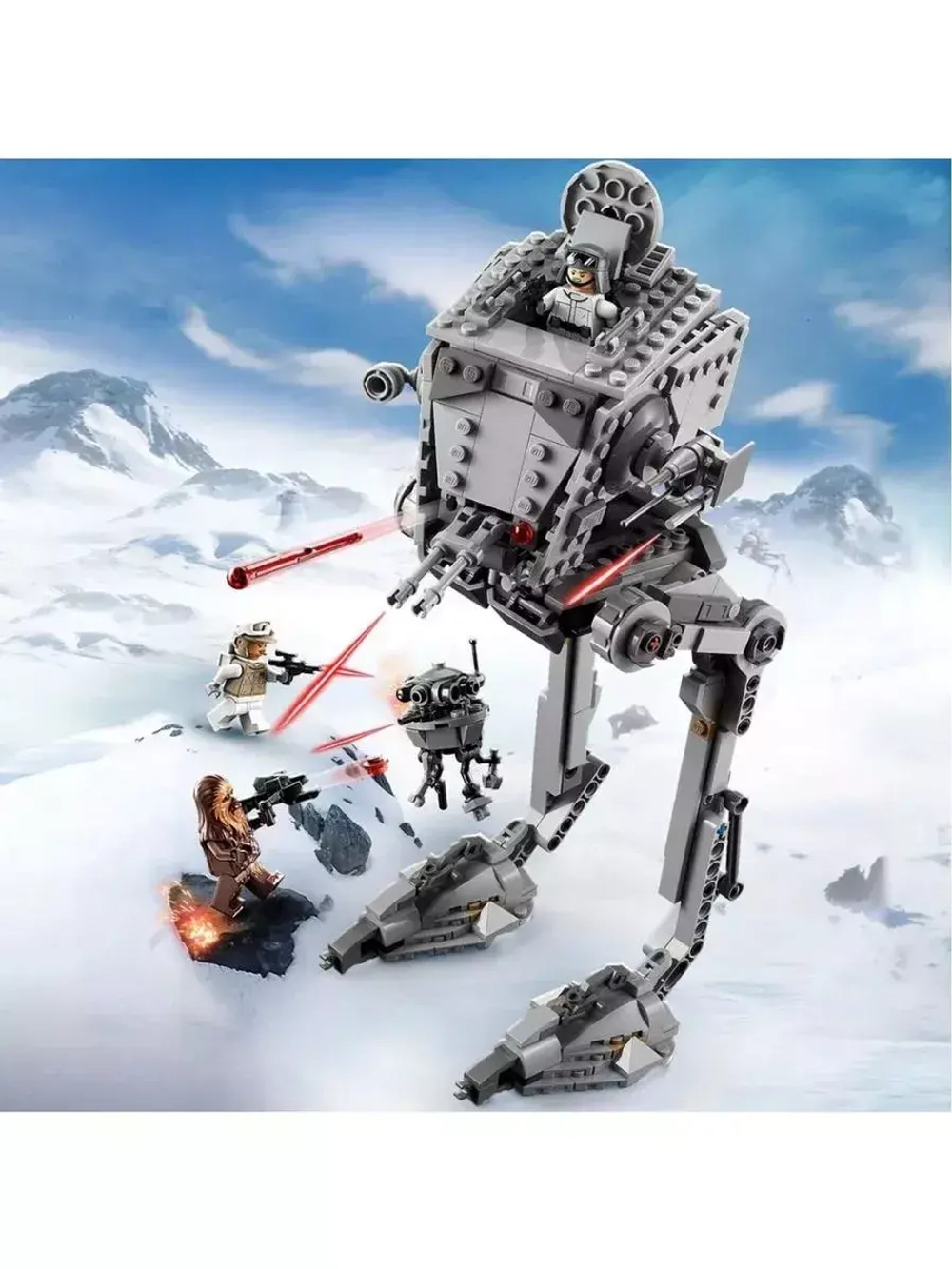 Конструктор Star Wars Звезда Шагоход AT-ST на Хоте 586 дет