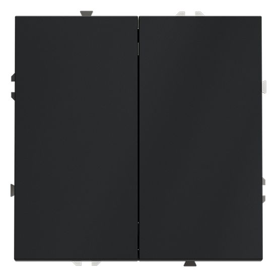 Выключатель с самовозвратом встраиваемый VOLTUM S70 двухклавишный 10А, (графит)