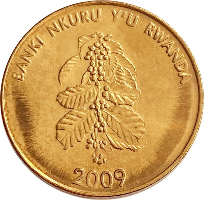 5 франков 2009 Руанда AU-UNC