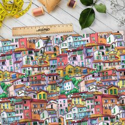 Ткань саржа городские дома