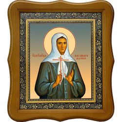 Александра Дьячкова, послушница, преподобномученица. Икона на холсте. В киоте 15 х 18 см.