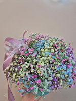 Гипсофила композиция в шляпной коробке