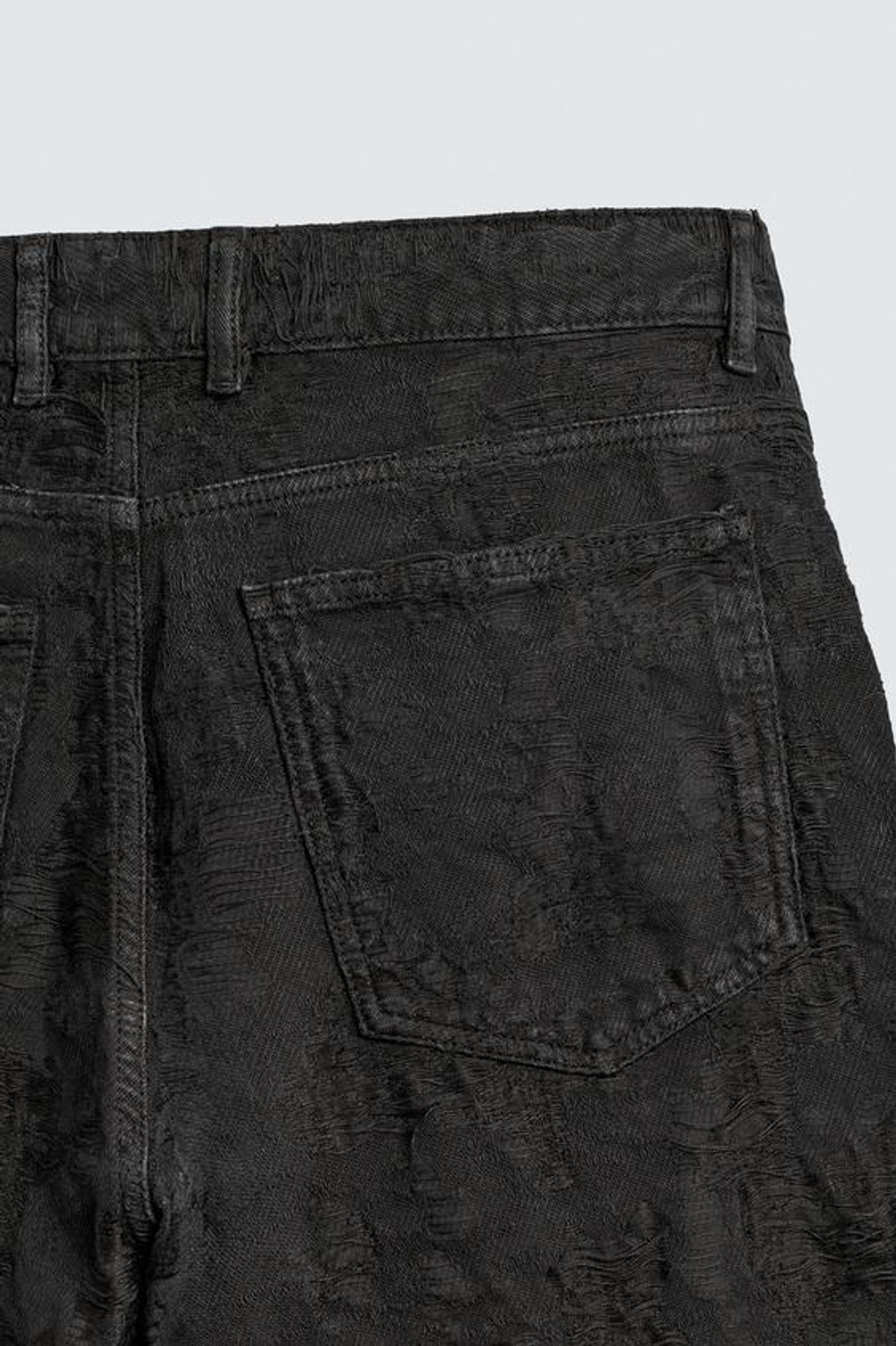 ZARA БРЮКИ JACQUARD С ТЕКСТУРОЙ, ЧЕРНЫЙ