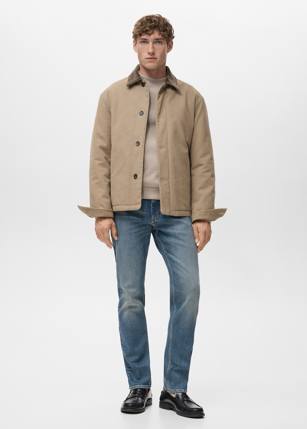 Джинсы Jan slim fit среднего тона с эффектом потертости