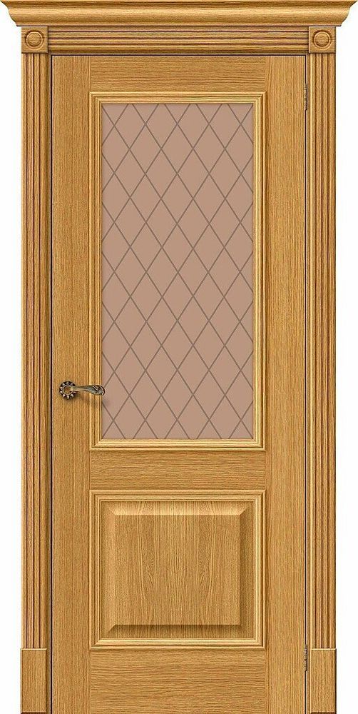 Дверь Вуд Классик-13 / Цвет Natur Oak / Стекло Bronze Сrystal / Двери Браво