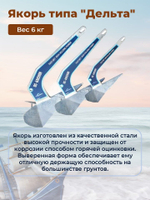 Якорь под лебедку, штоковый типа "Дельта", 20 кг
