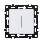 Выключатель 1-клавишный 10А/250В с LED подсветкой, белый Kollinger Asthetik AS-007WH