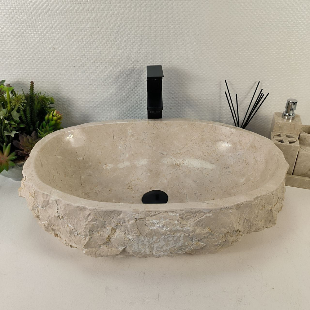 Каменная раковина из мрамора Erozy Cream EM-05553 (60*42*16) 0879 из натурального камня