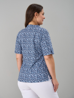 Блузка БЛ-122/голубойтуман-индигоцветы