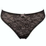 Трусики-бразилиана Lola (Размер: S) (Цвет: черный с бежевым)