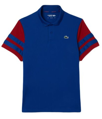 Теннисное поло Lacoste Ultra-Dry Colourblock Tennis - navy blue/bordeaux