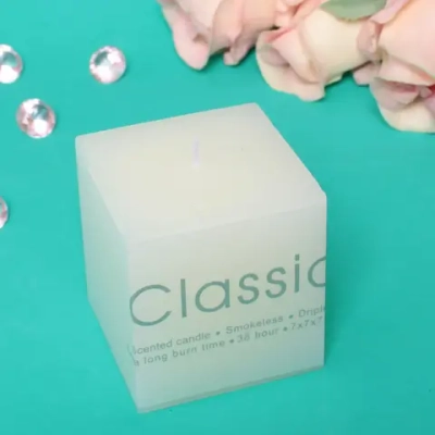 Свеча «Classic» 7*7*7,5см цвет белый ZD-131