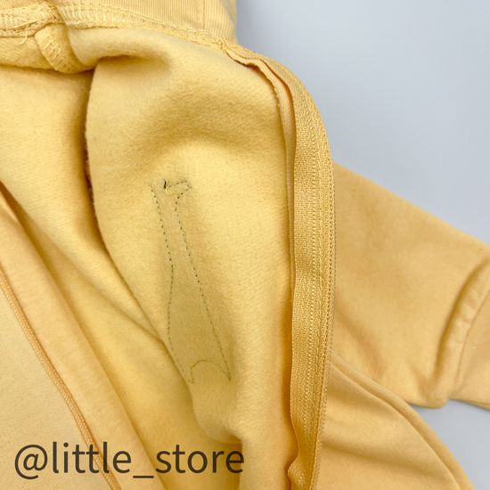 Комбинезон "Веселые жирафы" из футера с начесом, Пшеничный