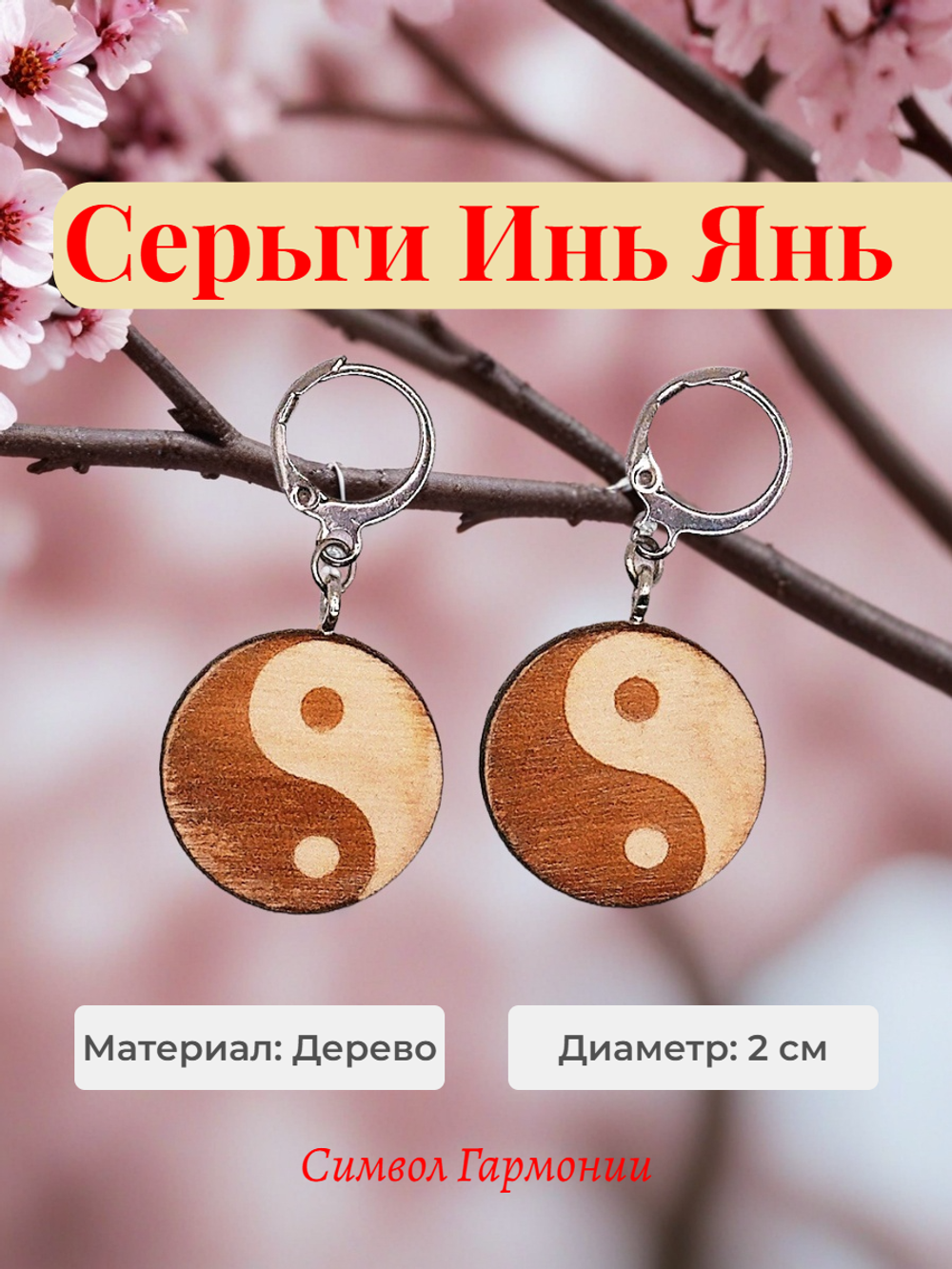 Серьги Инь Янь