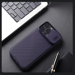 Чехол темно-фиолетового цвета (Dark Purple) от Nillkin c поддержкой магнитной зарядки MagSafe для iPhone 16 Pro Max, серия CamShield Pro Magnetic