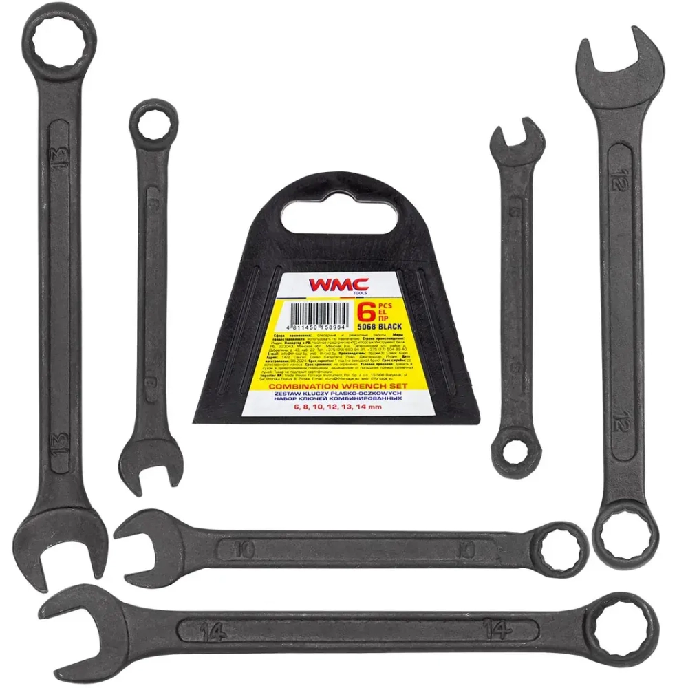 Набор ключей комбинированных 6пр. WMC TOOLS WMC-5068 Black