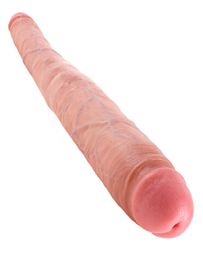 Двусторонний гибкий фаллос 16''Tapered Double Dildo (Цвет: телесный)