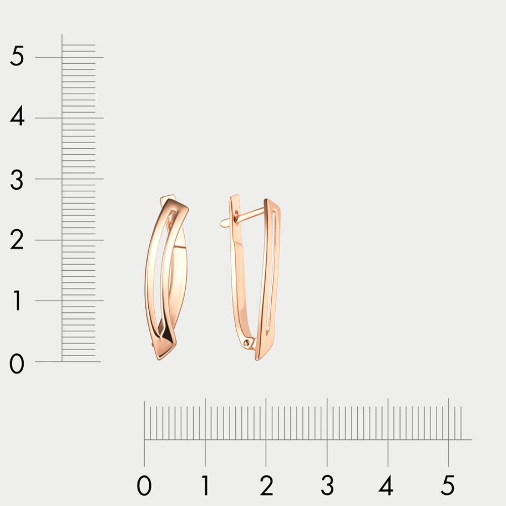 Женские серьги из розового золота 585 пробы без вставки (арт. 20744)
