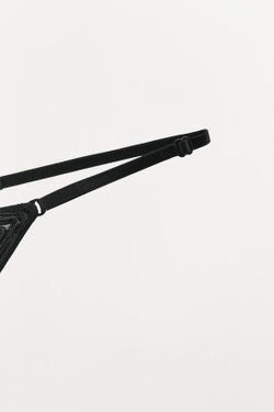 ZARA ТРУСЫ ТАНГА С РЕЛЬЕФНОЙ СТРУКТУРОЙ, ЧЕРНЫЙ