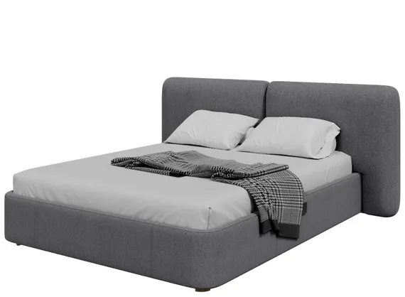 Кровать с подъемным механизмом Hub Soft 160 см (серый, твид)