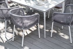 "Малага" обеденный стол из HPL 140х80см, цвет молочный, каркас белый