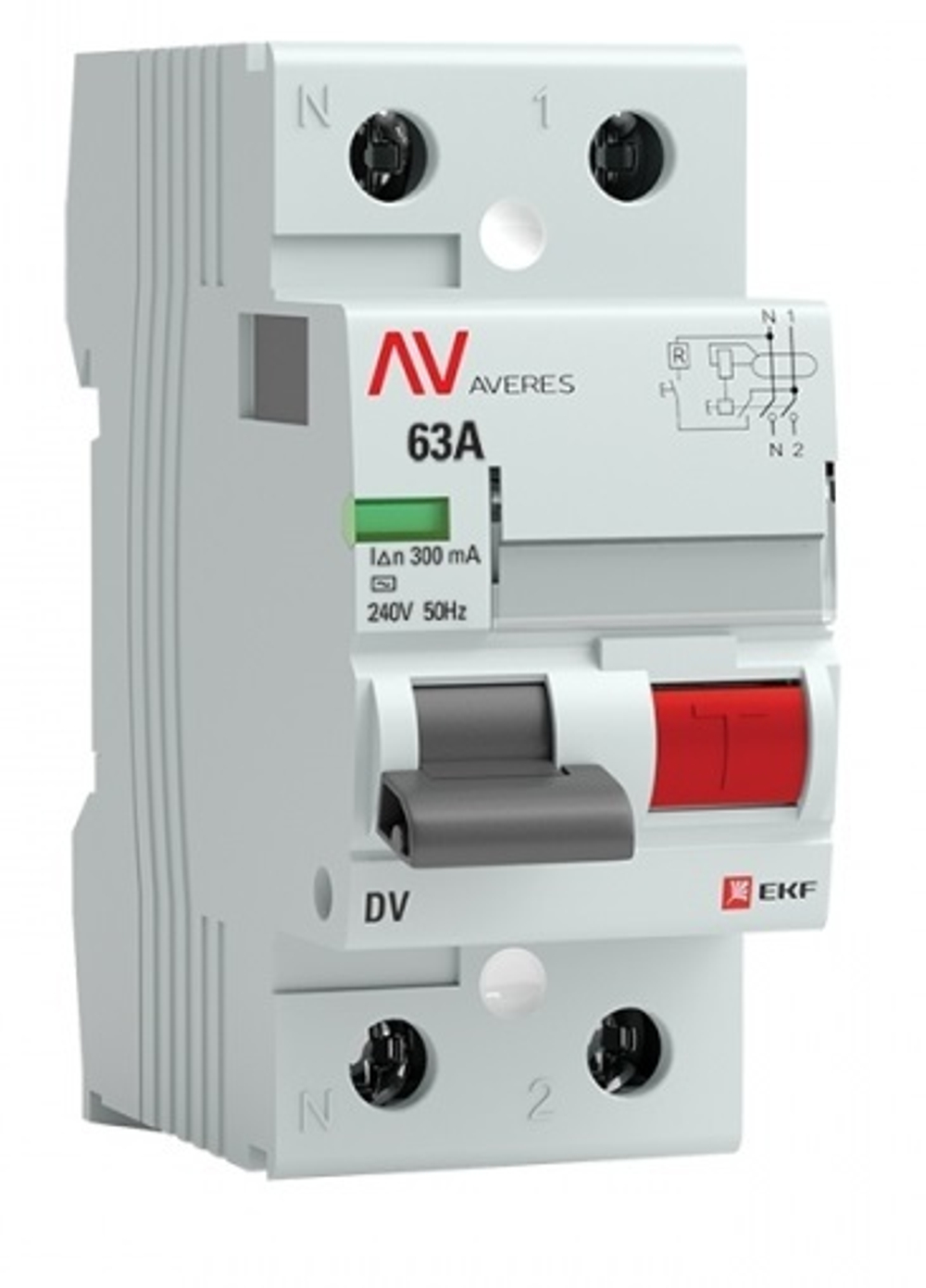 УЗО  EKF rccb-2-63-300-ac-av