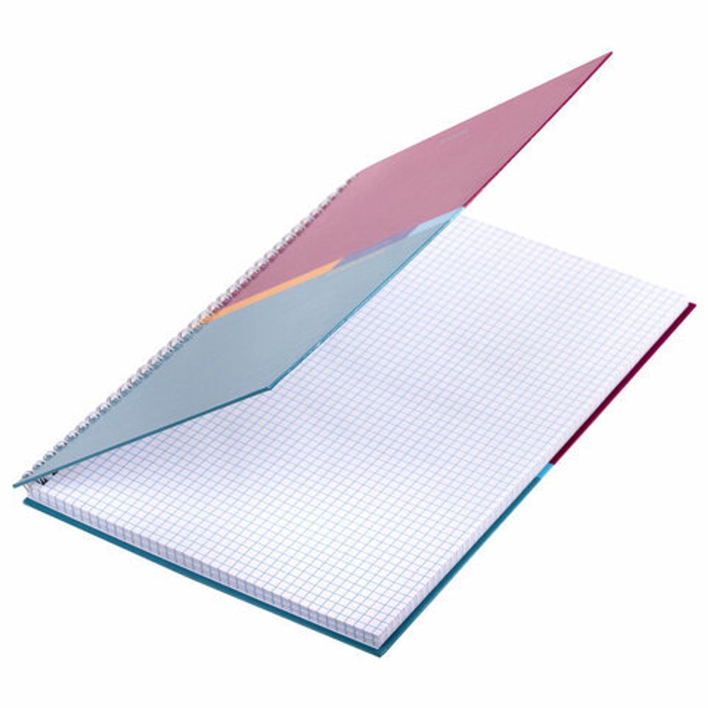 Тетрадь А4, 80 л., BRAUBERG, гребень, клетка, обложка твердая, "Color", 404055, 4шт