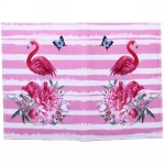 Обложка на паспорт «Travel», Фламинго с цветами, 9,5*13см