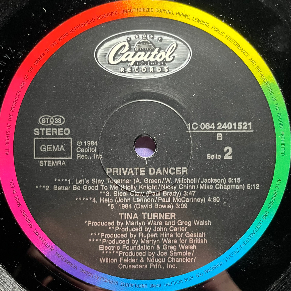 Tina Turner - Private Dancer (Европа 1984г.)