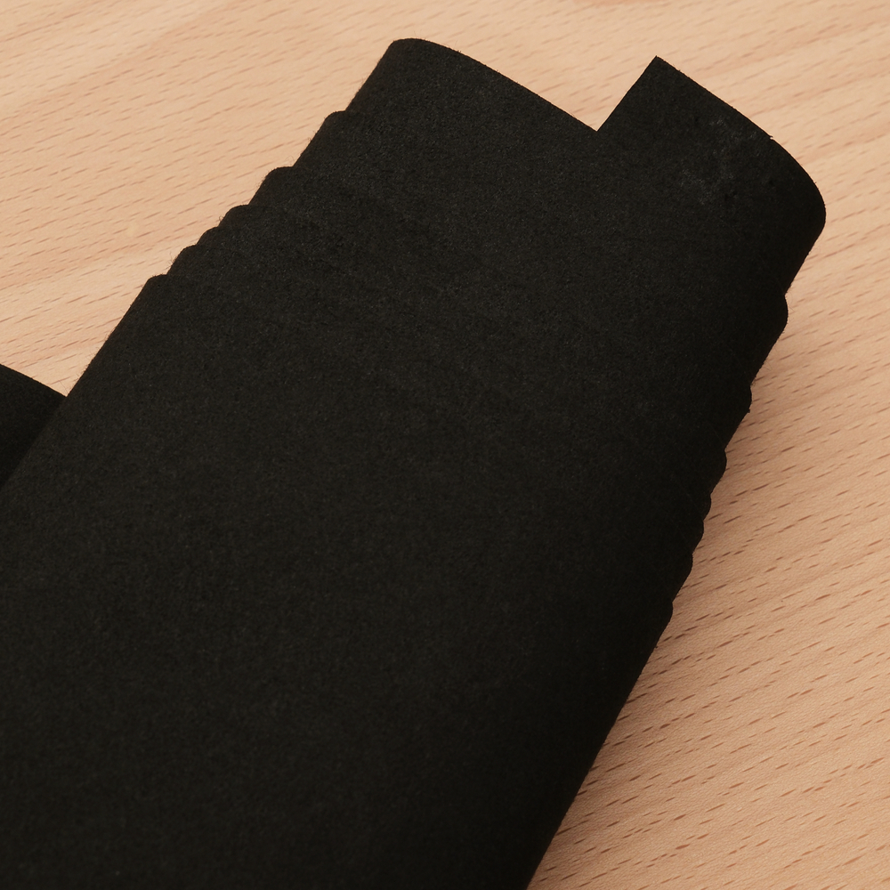 Микрофибра 0,7 мм а-ля велюр, цвет черный, лист 140*50 см