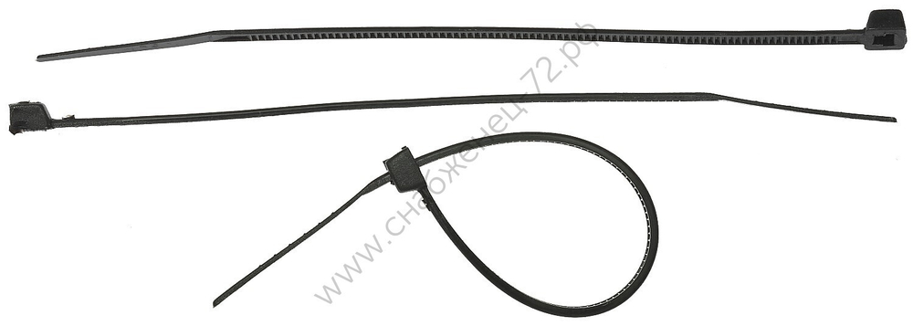 ЗУБР КС-Ч2 2.5 x 150 мм, нейлон РА66, кабельные стяжки черные, 50 шт, Профессионал (4-309037-25-150)