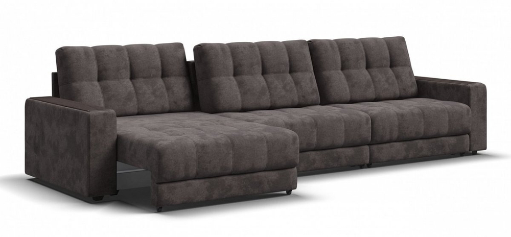 Диван Босс Гранд Велюр Алькантара серый