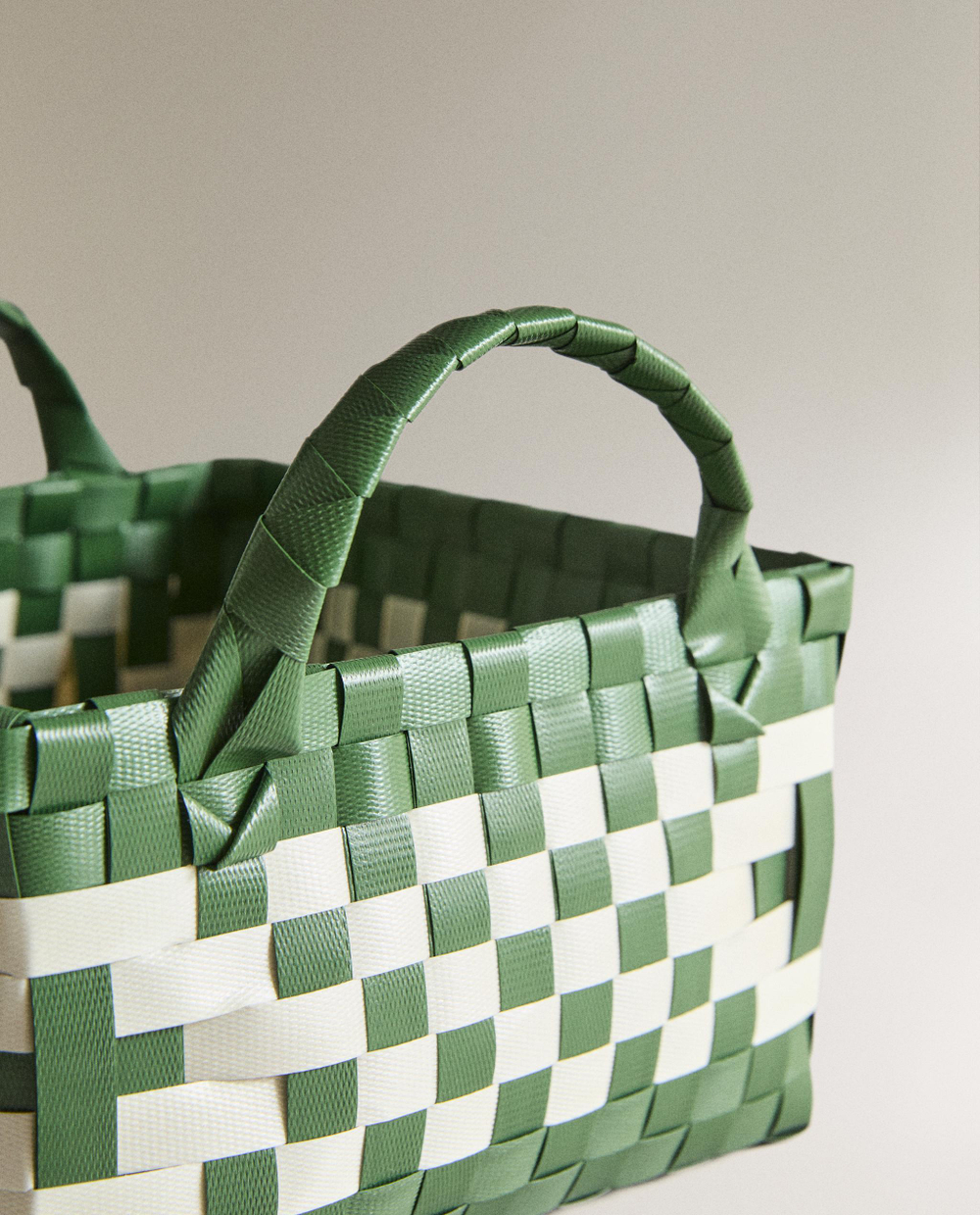 Zara Home Корзина изо льна, цвет зелёный, 19 см