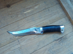 Нож НС-50 гравировка на клинке, рукоять с алюминиевыми вставками (Златоуст)