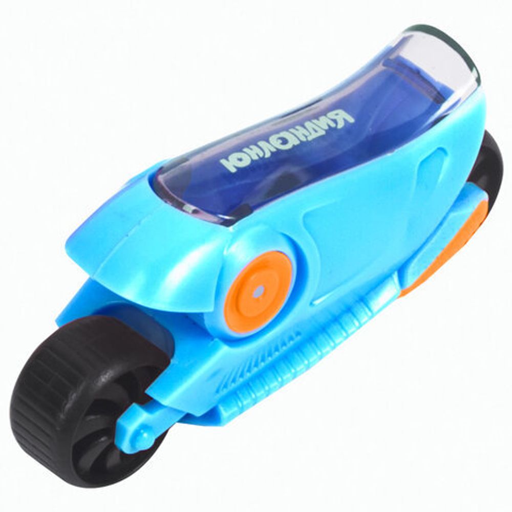 Точилка ЮНЛАНДИЯ "Мотоцикл Юнландика", с контейнером, пластиковая, корпус ассорти, 228469