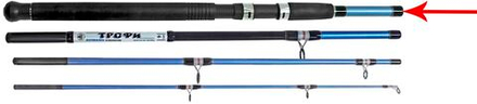 Секция 4 к удилищу силовому Волжанка Трофи 2.1м тест 100-250 гр (комель)