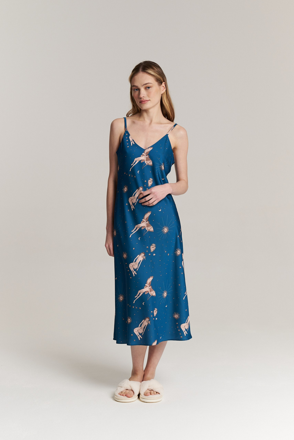 Шелковая комбинация макси - греческий завтрак