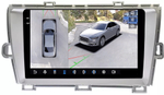 Магнитола для Toyota Prius 30 2009-2015 (левый руль, рамка серебро) - FarCar BX9-360-9539LS монитор 9.5" 2K QLED на Android 13, 6Гб+128Гб, CarPlay, 4G SIM-слот, 4 камеры в комплекте