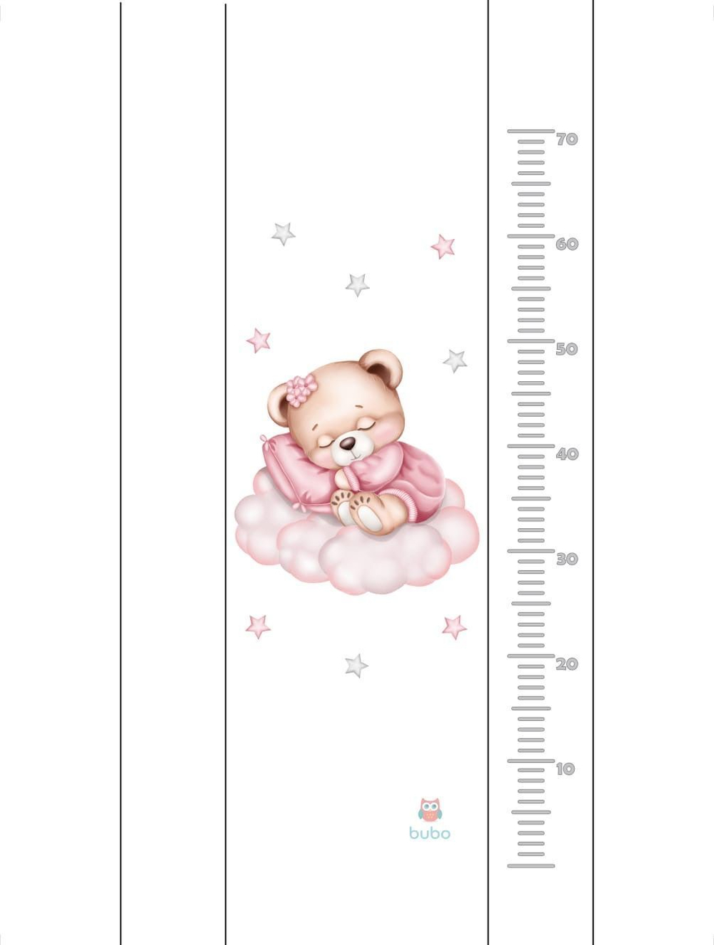 Доска пеленальная BUBO BABY PRIME 78х40 см с фиксаторами и ростомером