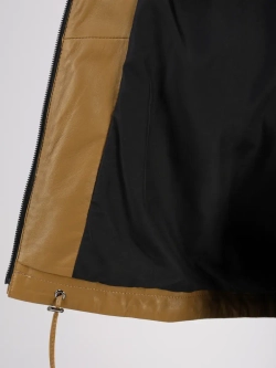 Кожаная куртка демисезонная с капюшоном