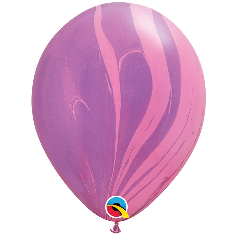 Шар латексный 28см Супер Агат Мрамор (Фиолетовый)