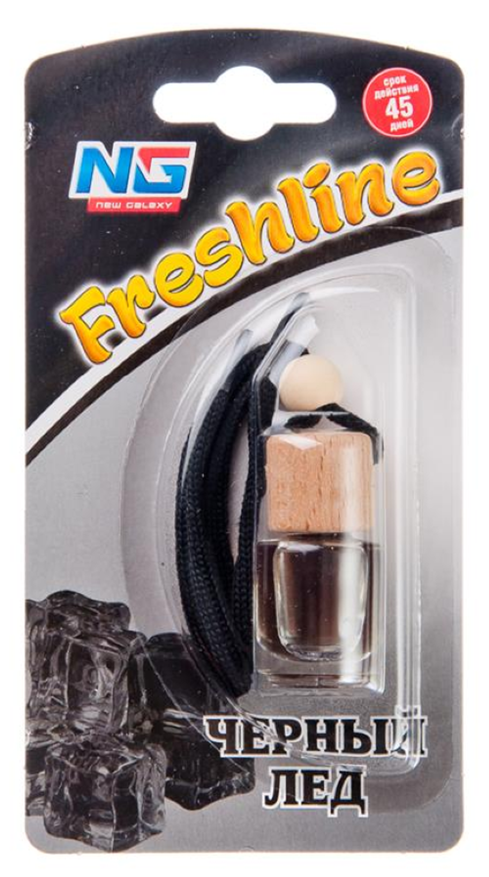 Ароматизатор New Galaxy 794-345 подвесной Freshline черный лед