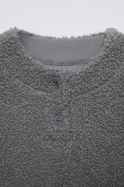 ZARA ТОЛСТОВКА ИЗ ИСКУССТВЕННОЙ ОВЧИНЫ, АНТРАЦИТОВО-СЕРЫЙ