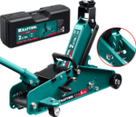 KRAFTOOL S-PIN, в кейсе 2.5 т, 140 - 385 мм, с увеличенным подъемом и фиксатором, подкатной домкрат (43457-2.5-K)